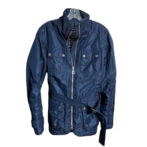 Ariat Furlough Waterproof Insulated Navy Blue Belted Jacket.Sz Medium EUC - Picture 6 of 16